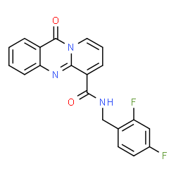 ChemSpider 2D Image | N-(2,4-Difluorobenzyl)-11-oxo-11H-pyrido[2,1-b]quinazoline-6-carboxamide | C20H13F2N3O2
