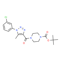 ChemSpider 2D Image | 2-Methyl-2-propanyl 4-{[1-(3-chlorophenyl)-5-methyl-1H-1,2,3-triazol-4-yl]carbonyl}-1-piperazinecarboxylate | C19H24ClN5O3