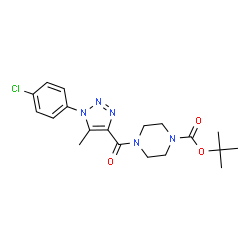 ChemSpider 2D Image | 2-Methyl-2-propanyl 4-{[1-(4-chlorophenyl)-5-methyl-1H-1,2,3-triazol-4-yl]carbonyl}-1-piperazinecarboxylate | C19H24ClN5O3