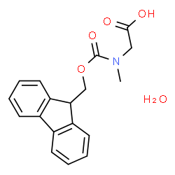 ChemSpider 2D Image | N-[(9H-Fluoren-9-ylmethoxy)carbonyl]-N-methylglycine hydrate (1:1) | C18H19NO5
