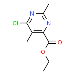 ChemSpider 2D Image | Ethyl 6-chloro-2,5-dimethyl-4-pyrimidinecarboxylate | C9H11ClN2O2