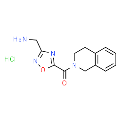 ChemSpider 2D Image | 1-[5-(3,4-dihydro-1H-isoquinoline-2-carbonyl)-1,2,4-oxadiazol-3-yl]methanamine hydrochloride | C13H15ClN4O2