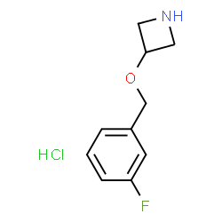 ChemSpider 2D Image | 3-((3-Fluorobenzyl)oxy)azetidine hydrochloride | C10H13ClFNO