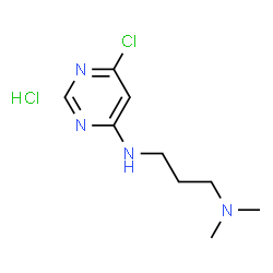 ChemSpider 2D Image | 6-CHLORO-N-[3-(DIMETHYLAMINO)PROPYL]PYRIMIDIN-4-AMINE HYDROCHLORIDE | C9H16Cl2N4