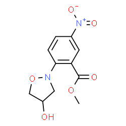 ChemSpider 2D Image | Methyl 2-(4-hydroxy-2-isoxazolidinyl)-5-nitrobenzoate | C11H12N2O6