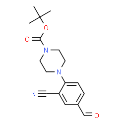 ChemSpider 2D Image | 2-Methyl-2-propanyl 4-(2-cyano-4-formylphenyl)-1-piperazinecarboxylate | C17H21N3O3