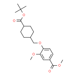 ChemSpider 2D Image | Methyl 3-methoxy-4-[(4-{[(2-methyl-2-propanyl)oxy]carbonyl}cyclohexyl)methoxy]benzoate | C21H30O6