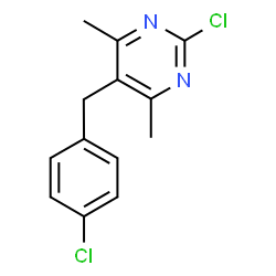ChemSpider 2D Image | 2-Chloro-5-(4-chlorobenzyl)-4,6-dimethylpyrimidine | C13H12Cl2N2
