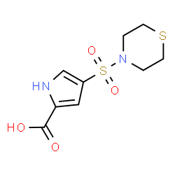 ChemSpider 2D Image | 4-(4-Thiomorpholinylsulfonyl)-1H-pyrrole-2-carboxylic acid | C9H12N2O4S2