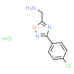 ChemSpider 2D Image | 1-[3-(4-Chlorophenyl)-1,2,4-oxadiazol-5-yl]methanamine hydrochloride (1:1) | C9H9Cl2N3O