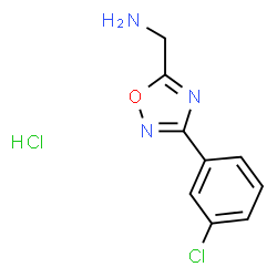 ChemSpider 2D Image | 1-[3-(3-Chlorophenyl)-1,2,4-oxadiazol-5-yl]methanamine hydrochloride (1:1) | C9H9Cl2N3O
