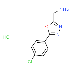 ChemSpider 2D Image | 1-[5-(4-Chlorophenyl)-1,3,4-oxadiazol-2-yl]methanamine hydrochloride (1:1) | C9H9Cl2N3O