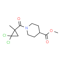 ChemSpider 2D Image | Methyl 1-[(2,2-dichloro-1-methylcyclopropyl)carbonyl]-4-piperidinecarboxylate | C12H17Cl2NO3