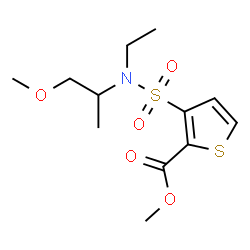 ChemSpider 2D Image | Methyl 3-[ethyl(1-methoxy-2-propanyl)sulfamoyl]-2-thiophenecarboxylate | C12H19NO5S2