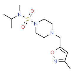 ChemSpider 2D Image | N-Isopropyl-N-methyl-4-[(3-methyl-1,2-oxazol-5-yl)methyl]-1-piperazinesulfonamide | C13H24N4O3S