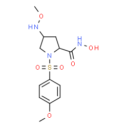 ChemSpider 2D Image | N-Hydroxy-4-(methoxyamino)-1-[(4-methoxyphenyl)sulfonyl]prolinamide | C13H19N3O6S