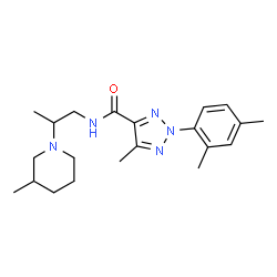 ChemSpider 2D Image | 2-(2,4-Dimethylphenyl)-5-methyl-N-[2-(3-methyl-1-piperidinyl)propyl]-2H-1,2,3-triazole-4-carboxamide | C21H31N5O