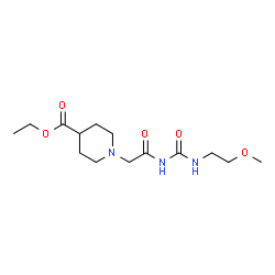ChemSpider 2D Image | Ethyl 1-(2-{[(2-methoxyethyl)carbamoyl]amino}-2-oxoethyl)-4-piperidinecarboxylate | C14H25N3O5