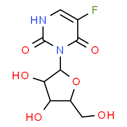 ChemSpider 2D Image | 5-Fluoro-3-pentofuranosyl-2,4(1H,3H)-pyrimidinedione | C9H11FN2O6