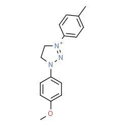 ChemSpider 2D Image | 1-(4-Methoxyphenyl)-3-(4-methylphenyl)-4,5-dihydro-1H-1,2,3-triazol-3-ium | C16H18N3O