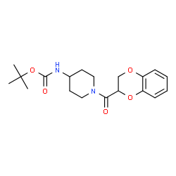 ChemSpider 2D Image | 2-Methyl-2-propanyl [1-(2,3-dihydro-1,4-benzodioxin-2-ylcarbonyl)-4-piperidinyl]carbamate | C19H26N2O5