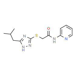 ChemSpider 2D Image | 2-[(5-Isobutyl-1H-1,2,4-triazol-3-yl)sulfanyl]-N-(2-pyridinyl)acetamide | C13H17N5OS