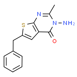 ChemSpider 2D Image | 3-Amino-6-benzyl-2-methylthieno[2,3-d]pyrimidin-4(3H)-one | C14H13N3OS