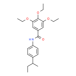 ChemSpider 2D Image | N-(4-sec-Butylphenyl)-3,4,5-triethoxybenzamide | C23H31NO4
