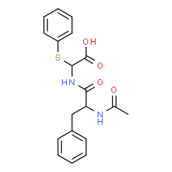 ChemSpider 2D Image | [(N-Acetylphenylalanyl)amino](phenylsulfanyl)acetic acid | C19H20N2O4S