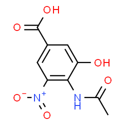 ChemSpider 2D Image | 4-Acetamido-3-hydroxy-5-nitrobenzoic acid | C9H8N2O6