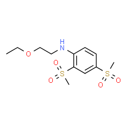 ChemSpider 2D Image | N-(2-Ethoxyethyl)-2,4-bis(methylsulfonyl)aniline | C12H19NO5S2