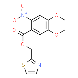 ChemSpider 2D Image | 1,3-Thiazol-2-ylmethyl 4,5-dimethoxy-2-nitrobenzoate | C13H12N2O6S