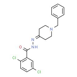 ChemSpider 2D Image | N'-(1-Benzyl-4-piperidinylidene)-2,5-dichlorobenzohydrazide | C19H19Cl2N3O