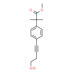 ChemSpider 2D Image | Methyl 2-[4-(4-hydroxy-1-butyn-1-yl)phenyl]-2-methylpropanoate | C15H18O3
