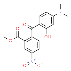ChemSpider 2D Image | Methyl 2-[4-(dimethylamino)-2-hydroxybenzoyl]-5-nitrobenzoate | C17H16N2O6