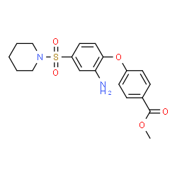 ChemSpider 2D Image | Methyl 4-[2-amino-4-(1-piperidinylsulfonyl)phenoxy]benzoate | C19H22N2O5S