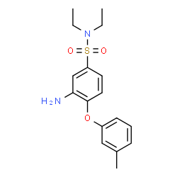 ChemSpider 2D Image | 3-Amino-N,N-diethyl-4-(3-methylphenoxy)benzenesulfonamide | C17H22N2O3S