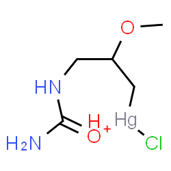 ChemSpider 2D Image | (3-{[(E)-Amino(oxonio)methyl]amino}-2-methoxypropyl)(chloro)mercury | C5H12ClHgN2O2
