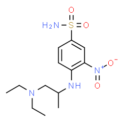 ChemSpider 2D Image | 4-{[1-(Diethylamino)-2-propanyl]amino}-3-nitrobenzenesulfonamide | C13H22N4O4S