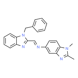 ChemSpider 2D Image | N-[(E)-(1-Benzyl-1H-benzimidazol-2-yl)methylene]-1,2-dimethyl-1H-benzimidazol-5-amine | C24H21N5
