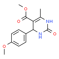 ChemSpider 2D Image | Methyl 4-(4-methoxyphenyl)-6-methyl-2-oxo-1,2,3,4-tetrahydro-5-pyrimidinecarboxylate | C14H16N2O4