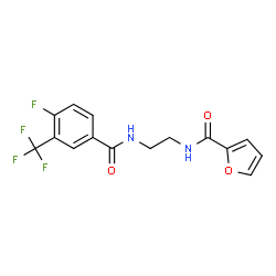 ChemSpider 2D Image | N-(2-{[4-Fluoro-3-(trifluoromethyl)benzoyl]amino}ethyl)-2-furamide | C15H12F4N2O3