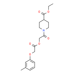 ChemSpider 2D Image | Ethyl 1-{[2-(3-methylphenoxy)acetoxy]acetyl}-4-piperidinecarboxylate | C19H25NO6