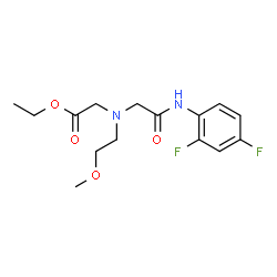 ChemSpider 2D Image | Ethyl [{2-[(2,4-difluorophenyl)amino]-2-oxoethyl}(2-methoxyethyl)amino]acetate | C15H20F2N2O4