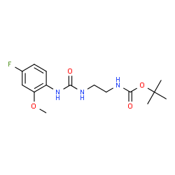 ChemSpider 2D Image | 2-Methyl-2-propanyl (2-{[(4-fluoro-2-methoxyphenyl)carbamoyl]amino}ethyl)carbamate | C15H22FN3O4