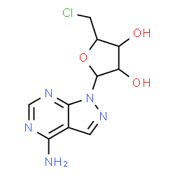 ChemSpider 2D Image | 1-(5-Chloro-5-deoxypentofuranosyl)-1H-pyrazolo[3,4-d]pyrimidin-4-amine | C10H12ClN5O3
