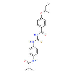 ChemSpider 2D Image | 4-sec-Butoxy-N-{[4-(isobutyrylamino)phenyl]carbamothioyl}benzamide | C22H27N3O3S