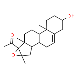 ChemSpider 2D Image | 3-Hydroxy-16-methyl-16,17-epoxypregn-5-en-20-one | C22H32O3