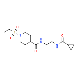 ChemSpider 2D Image | N-{2-[(Cyclopropylcarbonyl)amino]ethyl}-1-(ethylsulfonyl)-4-piperidinecarboxamide | C14H25N3O4S