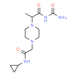 ChemSpider 2D Image | N-Carbamoyl-2-{4-[2-(cyclopropylamino)-2-oxoethyl]-1-piperazinyl}propanamide | C13H23N5O3